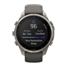 Спортивные часы Garmin fenix 9 Pro, 51 мм, Solar, титан, сапфир, силиконовый ремешок цвета «серая галька»/серебристо-серый (с inReach) - фото 4