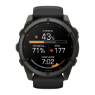Спортивные часы Garmin fenix 9 Pro, 51 мм, AMOLED, титан с DLC, сапфир, силиконовый ремешок цвета чёрный/«серая галька» (с inReach) - фото 3