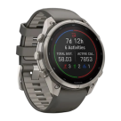 Спортивные часы Garmin fenix 9 Pro, 47 мм, Solar, титан, сапфир, силиконовый ремешок цвета «серая галька»/серебристо-серый (с inReach) - фото 4