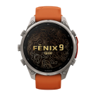 Спортивные часы Garmin fenix 9 Pro, 47 мм, AMOLED, титан, сапфир, силиконовый ремешок цвета «осенний оранжевый»/«оранжевая искра» (с inReach)
