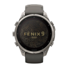 Спортивные часы Garmin fenix 9 Pro, 51 мм, Solar, титан, сапфир, силиконовый ремешок цвета «серая галька»/серебристо-серый (с inReach)