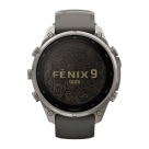 Спортивные часы Garmin fenix 9 Pro, 47 мм, Solar, титан, сапфир, силиконовый ремешок цвета «серая галька»/серебристо-серый (с inReach)