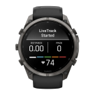 Спортивные часы Garmin fenix 9 Pro, 51 мм, AMOLED, титан с DLC, сапфир, силиконовый ремешок цвета чёрный/«серая галька» (с inReach) - фото 9