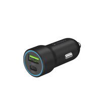 Автомобильное зарядное устройство Deppa мощностью 20 Вт (USB-C, USB-A; LED-индикатор, поддержка PD и QC 3.0)