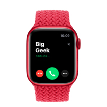 Apple Watch Series 8 GPS, 41mm, корпус из алюминия цвета (PRODUCT)RED, плетёный монобраслет (Braided Solo Loop) цвета (PRODUCT)RED