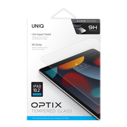 Защитное стекло с установочной рамкой Uniq Optix Clear для iPad 10.2