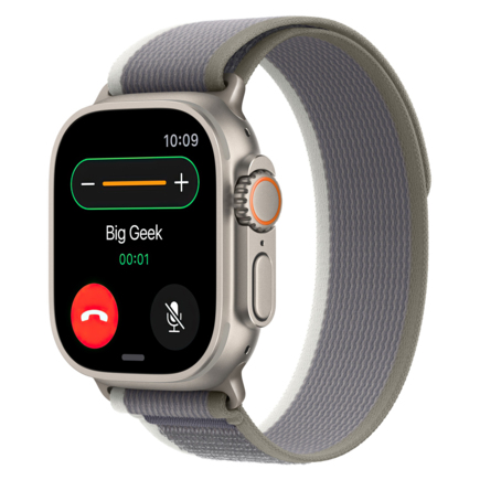 Браслет Apple Trail цвета «зелёный/серый» для Apple Watch 44, 45 мм, Ultra и Ultra 2 (дизайн 2023)