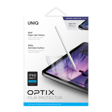 Защитная плёнка с текстурой для рисования и письма Uniq Optix Paper-Sketch для iPad Air 10,9" и Pro 11" (2018–2022)