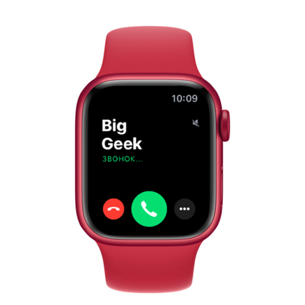 Apple Watch Series 8, 41 мм, из алюминия цвета (PRODUCT)RED, спортивный ремешок