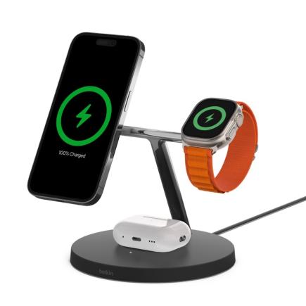 Зарядная станция с поддержкой MagSafe и магнитным креплением для Apple Watch Belkin BoostCharge Pro (WIZ017, UK)