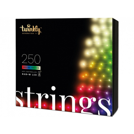 Умная гирлянда «Нить» Twinkly Strings, версия RGB + White (20 м, 250 светодиодов)