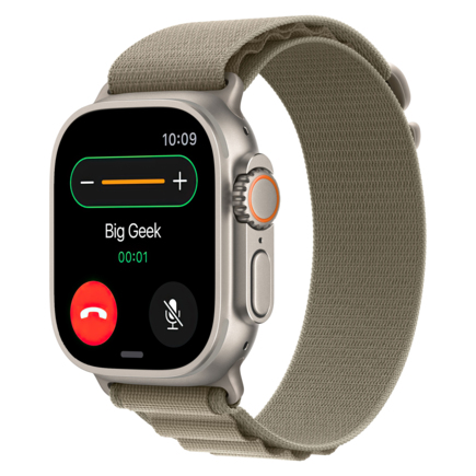 Браслет Apple Alpine оливкового цвета для Apple Watch 44, 45 мм, Ultra и Ultra 2 (дизайн 2023)