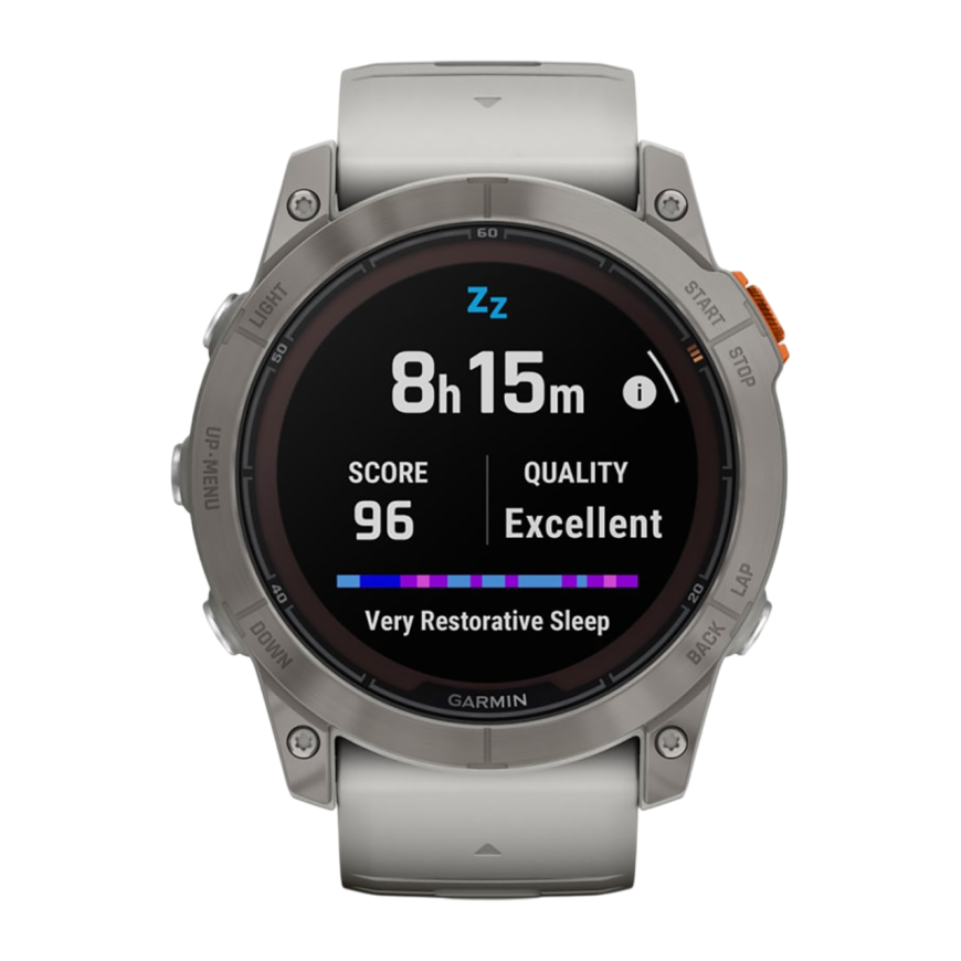 Спортивные часы Garmin fenix 7X Pro Sapphire Solar Edition, 51 мм, силиконовый ремешок цвета «серый туман»/«жжёный апельсин»