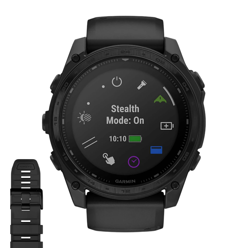 Спортивные часы Garmin tactix 8, 51 мм, Solar, Elite, чёрный нейлоновый ремешок, чёрный силиконовый ремешок