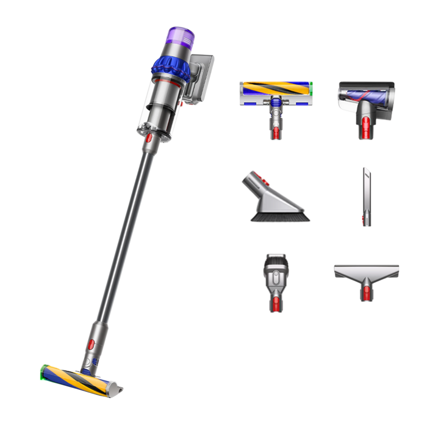 Беспроводной вертикальный пылесос Dyson V15 Detect Fluffy (SV47) (Синий/«Никель» | Blue/Nickel) (2023)