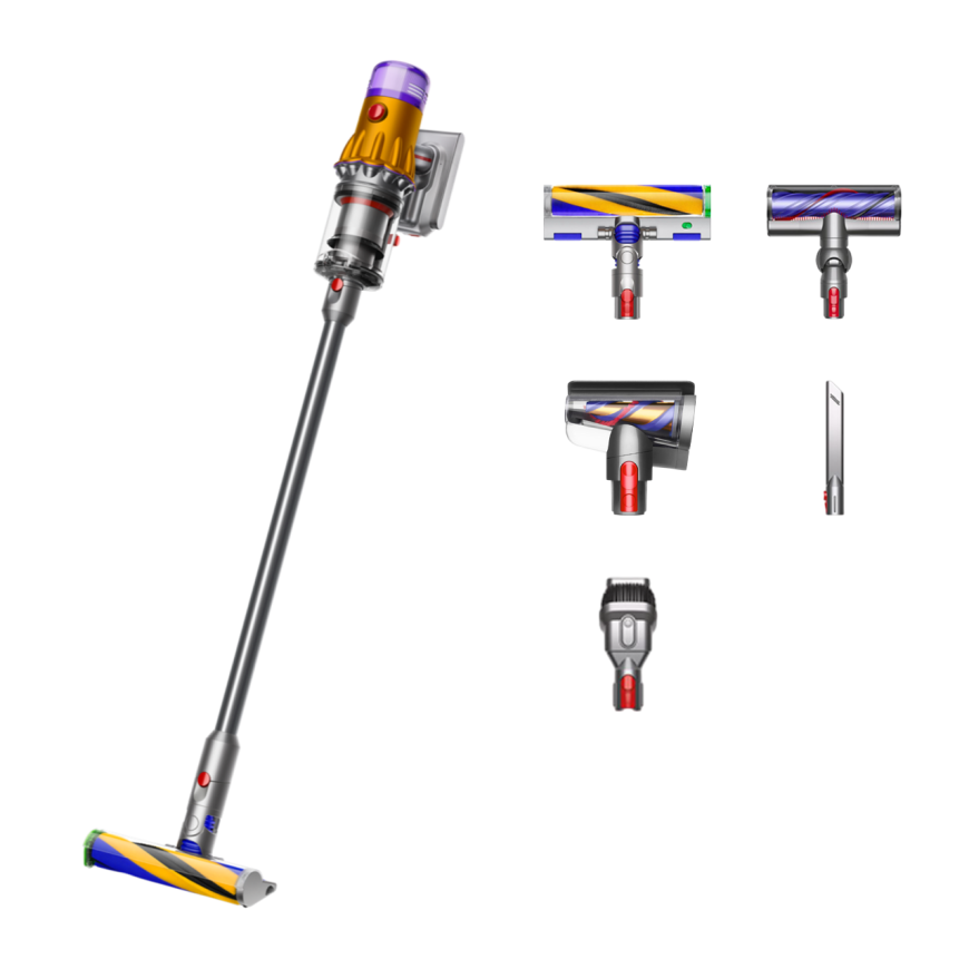 Беспроводной вертикальный пылесос Dyson V12 Detect Slim Absolute (SV46) (Жёлтый/«Никель» | Yellow/Nickel) (2022)