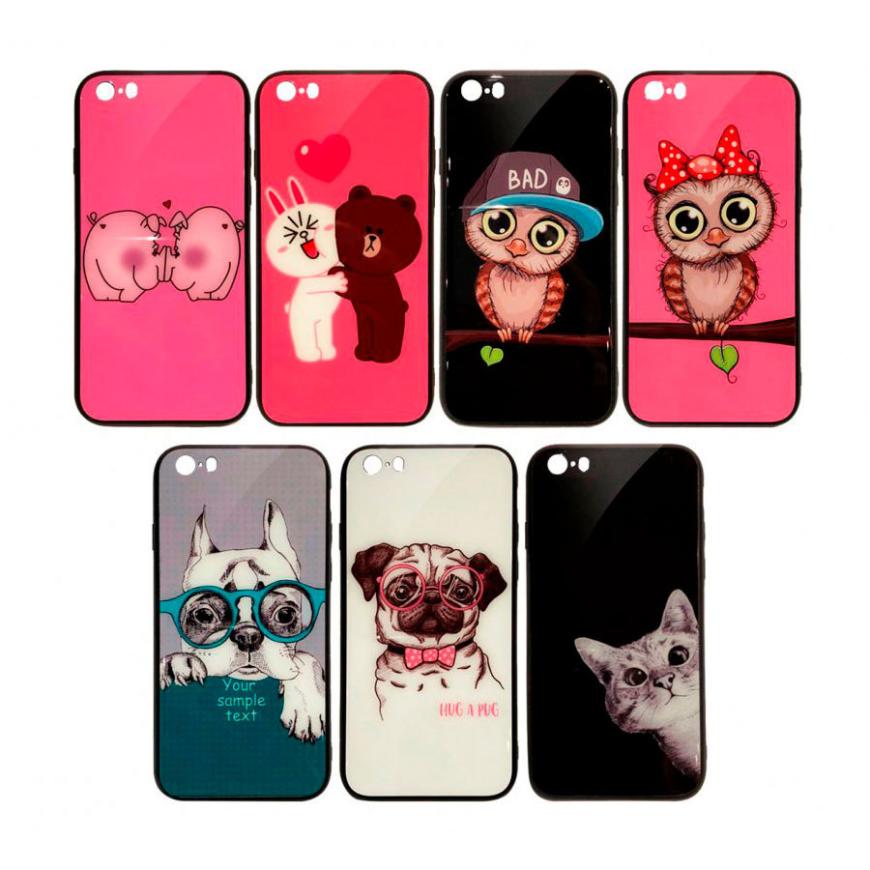 Чехол из TPU и стекла для iPhone 5/5S "Мне повезет"