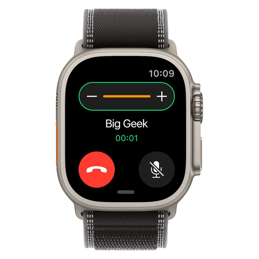 Часы Apple Watch Ultra 3, 49 мм, титан светлого цвета, ремешок Trail цвета «чёрный/угольно-чёрный» (2025)