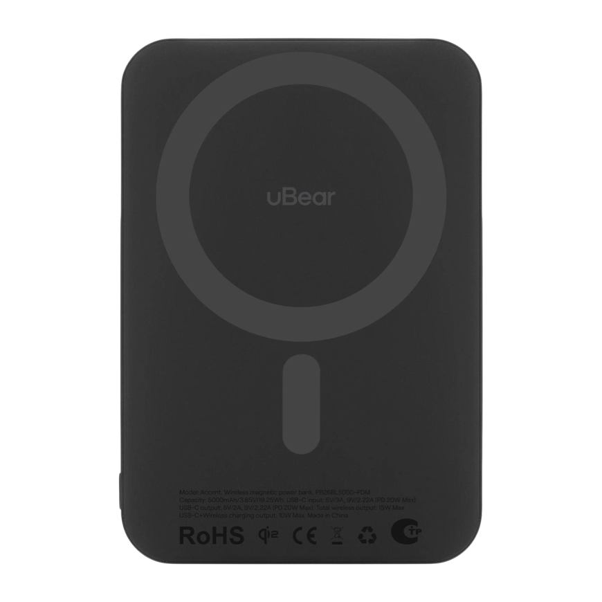 Внешний аккумулятор MagSafe с подставкой uBear Accent (Qi2) (5000 мА·ч)