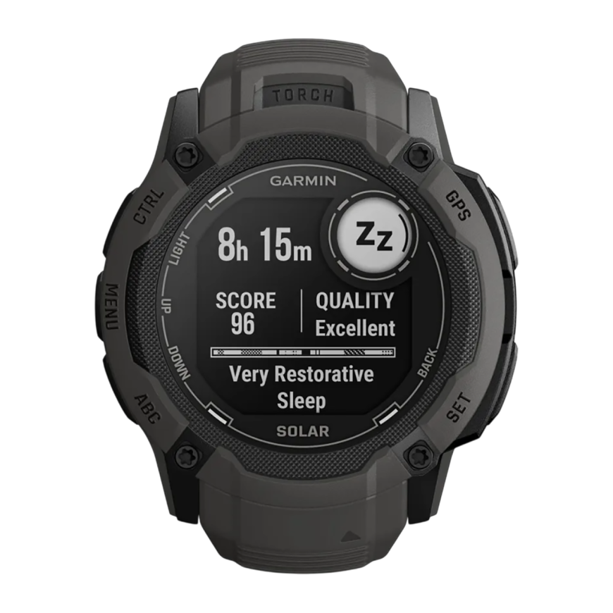 Спортивные часы Garmin Instinct 2X Solar Standard Edition, 50 мм, силиконовый ремешок графитового цвета