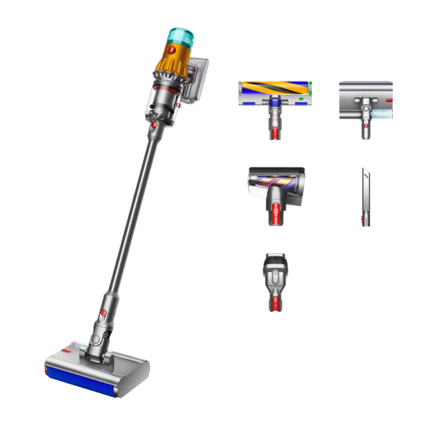 Беспроводной вертикальный пылесос Dyson V12S Detect Slim Submarine Complete (SV46) (Жёлтый/«Никель» | Yellow/Nickel) (2022)