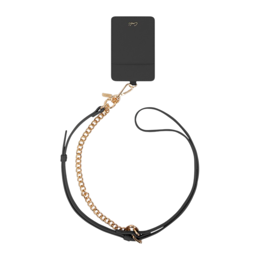 Кожаный ремешок через плечо и на запястье с картхолдером Uniq Coehl Caryne для iPhone