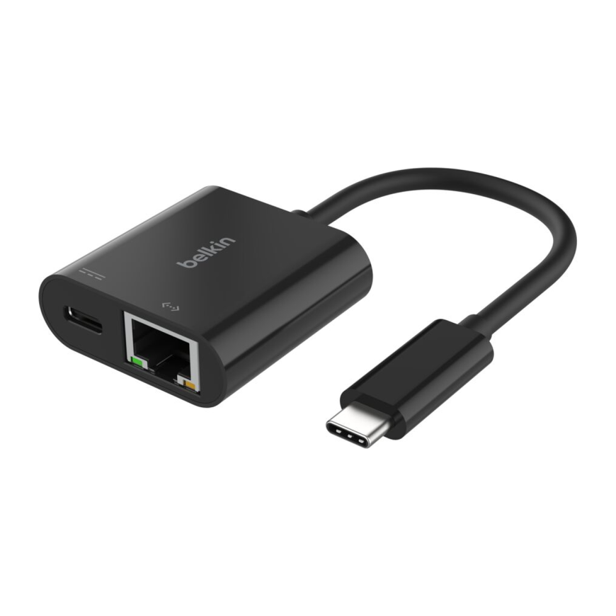 Переходник Belkin Connect USB-C — Gigabit Ethernet, USB-C (INC019)