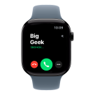 Часы Apple Watch Series 11, 46 мм, алюминий цвета «чёрный оникс», ремешок Sport Band цвета «якорный синий»