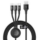 Кабель с нейлоновой оплёткой Baseus Star Ring USB-C, Lightning, Micro-USB/USB с подставкой для зарядки Apple Watch (1,2 м)