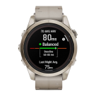 Спортивные часы Garmin fenix 7S Pro Sapphire Solar Edition, 42 мм, кожаный ремешок цвета «известняк», светло-песочный силиконовый ремешок - фото 2