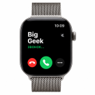 Часы Apple Watch Series 12, 46 мм, титан светлого цвета, миланский сетчатый браслет