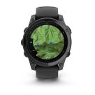 Умные спортивные часы Garmin fenix E, 47 мм, AMOLED, серая сталь, силиконовый ремешок чёрного цвета - фото 4