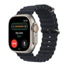 Часы Apple Watch Ultra, 49 мм, титан светлого цвета, ремешок Ocean цвета «тёмная ночь» - фото 2