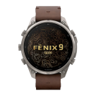 Спортивные часы Garmin fenix 9 Pro, 47 мм, AMOLED, титан, сапфир, кожаный ремешок цвета «грецкий орех», силиконовый ремешок (с inReach)