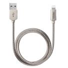 Дата-кабель MFi со стальной оплёткой Deppa Lightning/USB-A (1,2 м, 2,4 А)