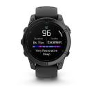 Умные спортивные часы Garmin fenix E, 47 мм, AMOLED, серая сталь, силиконовый ремешок чёрного цвета - фото 8