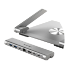 Регулируемая складная металлическая подставка-хаб CABLETIME 360° для MacBook Air и Pro 13–16" - фото 3