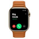 Apple Watch Series 7 GPS + Cellular, 45mm, корпус из стали золотого цвета, кожаный браслет (Leather Link) цвета «Золотистая охра»