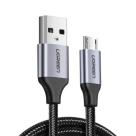Кабель с нейлоновой оплёткой Ugreen Micro-USB — USB-A (2 м) (US290) - фото 3