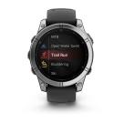 Умные спортивные часы Garmin fenix E, 47 мм, AMOLED, серебристая сталь, силиконовый ремешок чёрного цвета - фото 5