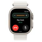 Часы Apple Watch Ultra, 49 мм, титан светлого цвета, ремешок Ocean белого цвета