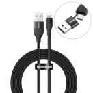 Кабель с нейлоновой оплёткой Baseus USB-C и USB-A/Lightning (1 м)