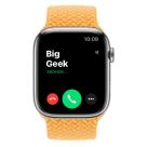 Apple Watch Series 7 GPS + Cellular, 45mm, корпус из стали серебристого цвета, плетёный монобраслет (Braided Solo Loop) цвета «Спелый маис»