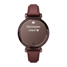 Спортивные часы Garmin Lily 2 Classic, кожаный ремешок цвета «красная шелковица» - фото 4