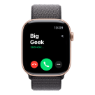 Часы Apple Watch Series 11, 46 мм, алюминий цвета «розовое золото», браслет Sport Loop тёмно-серого цвета