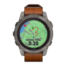 Спортивные часы Garmin fenix 7 Pro Sapphire Solar Edition, 47 мм, каштановый кожаный ремешок, чёрный силиконовый ремешок - фото 5