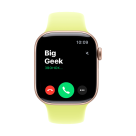 Часы Apple Watch Series 11, 42 мм, алюминий цвета «розовое золото», ремешок Sport Band цвета «неоновый жёлтый»