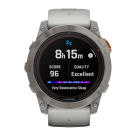 Спортивные часы Garmin fenix 7X Pro Sapphire Solar Edition, 51 мм, силиконовый ремешок цвета «серый туман»/«жжёный апельсин»