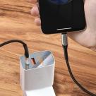 Дата-кабель с нейлоновой оплёткой и ремешком Baseus Horizontal USB-C/Lightning (1 м, 18 Вт PD, 480 Мбит/с) - фото 4