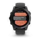 Умные спортивные часы Garmin fenix E, 47 мм, AMOLED, серая сталь, силиконовый ремешок чёрного цвета - фото 10